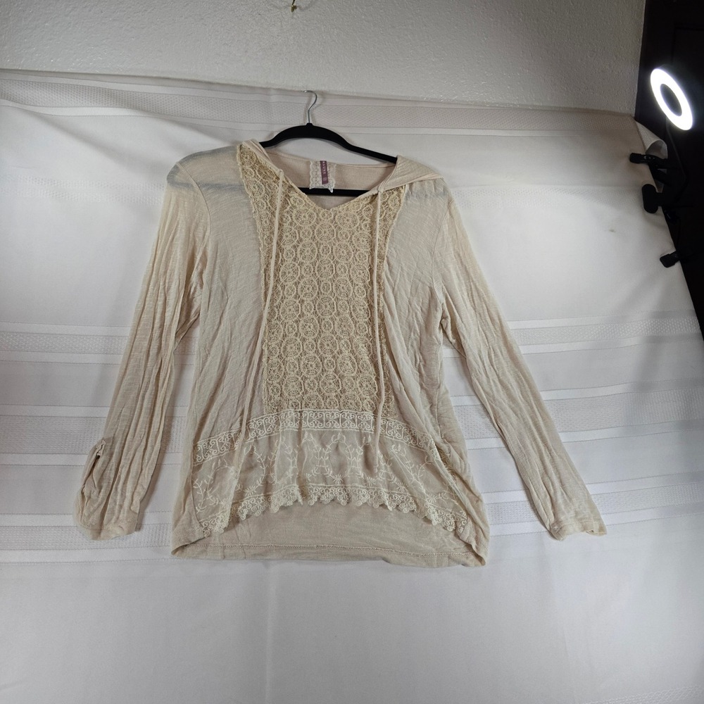 Mauve lightweight boho lace hoodie